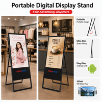 Afficheur numérique portable sur pied de 43 pouces, écran LCD ultra-fin, publicité mobile, Wifi, Android, affichages mobiles, kiosque à batterie