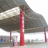 Harga pabrik stasiun Gas/kanopi stasiun bensin struktur baja prefabrikasi