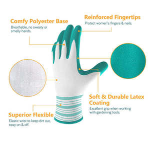 Vente en gros de gants tricotés en nylon et polyester 13G gants de jardin enduits de mousse de <span class=keywords><strong>latex</strong></span> gants de protection gants de travail pour femmes multi-usages - Product Image 2