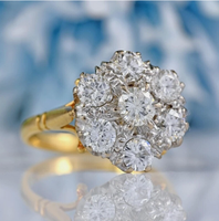 Bague de fiançailles personnalisée en or massif 14 carats en forme de fleur avec diamant de laboratoire certifié IGI – Cadeau classique pour fête, anniversaire, mariage