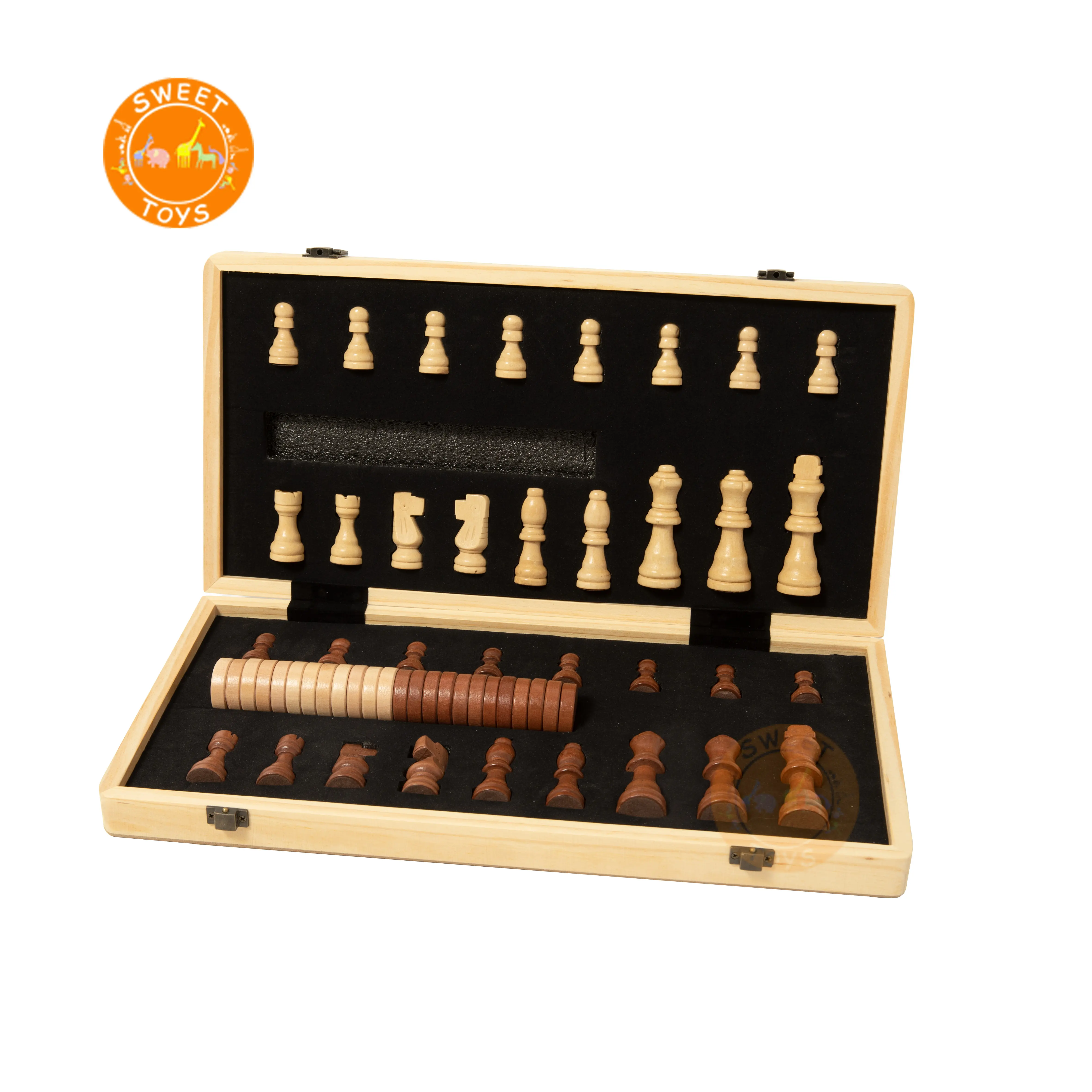 लकड़ी अंतरराष्ट्रीय चुंबकीय शतरंज 1 में 2 Foldable शतरंज खेल लकड़ी बोर्ड खेल वयस्कों और बच्चों के लिए सेट