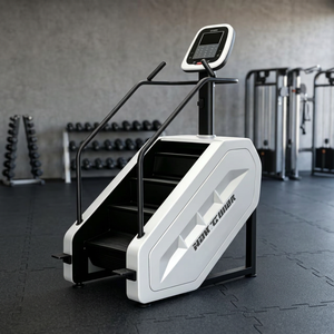 Máquina de step eléctrica blanca para el hogar y uso comercial, velocidad ajustable, equipo de entrenamiento cardiovascular HIIT - Product Image 2