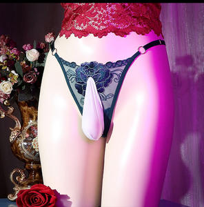 Мужское сексуальное белье-треугольник больших размеров с персонализированной вышивкой бабочки, дышащая сетка, прозрачное, соблазнительное - Product Image 2