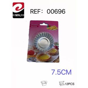 Mnj Cake Mould 7.5Cm Round Tin For Egg Tart Baking 12Pcs Pack - Product Image 3