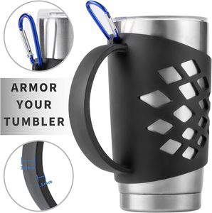 YDS funda de silicona soporte agarre Rambler <span class=keywords><strong>Handler</strong></span> para vaso aislado al vacío tazas de café agarre de silicona funda protectora - Product Image 3