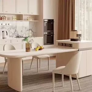 <span class=keywords><strong>Table</strong></span> <span class=keywords><strong>intégrée</strong></span> personnalisée <span class=keywords><strong>avec</strong></span> îlot de cuisine haut de gamme au design luxueux et léger <span class=keywords><strong>avec</strong></span> réglable pour salle à manger petite pièce - Product Image 3