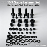 Surtido de tornillos hexagonales, tuercas y arandelas de alta resistencia, grado 10.9, con acabado de óxido negro, accionados manualmente, OEM, venta al por mayor de fábrica, suministro a granel.