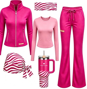 Custom High Quality Long Sleeve Stretchy Hospital <strong>Scrubs</strong> Uniform <strong>Set</strong> Soft Stand-Up Collar New Design Women's Nursing <strong>Scrubs</strong> <strong>Sets</strong> - Product Image 1