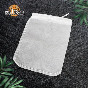 Homebrew-Bolsa de filtro sin BPA de nailon, bolsa con cordón para colar, malla de 120 micras, bolsa de fermentación de grano, filtro de lúpulo de cerveza para uso en hervidor