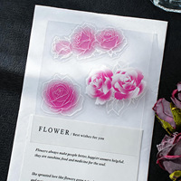 15 autocollants par paquet, série Ombres de fleurs, autocollants décoratifs floraux pour journal créatif DIY