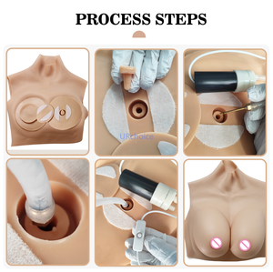 Faux gros seins gonflables en silicone bricolage et ventre de femme enceinte artificiel taille M Cospaly pour LGBTQ Crossdressing - Product Image 4