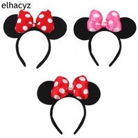 Serre-tête classique à oreilles de souris avec nœud à sequins noir pour enfants
