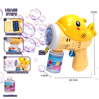 Pistolet à bulles électrique HTL Dolphin Dinosaur pour enfants, machine à bulles fonctionnant sur piles avec solution, jouet de fête en plein air