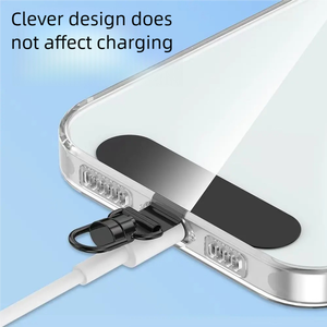Cordon de téléphone ultra-fin en acier inoxydable de 0,3 mm, design en arc, sans débordement, boucle pivotante à 360°, universel pour téléphones - Product Image 5