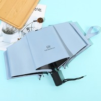 Nouveau parapluie semi-automatique à trois volets à huit os pare-soleil à colle noire Mini parapluie de poche pliant parapluie de pluie et de soleil