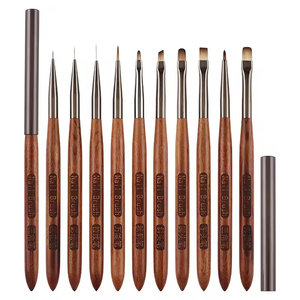 Juego <span class=keywords><strong>de</strong></span> 10 Herramientas <span class=keywords><strong>de</strong></span> Alta Calidad para Decoración <span class=keywords><strong>de</strong></span> Uñas, Cepillo <span class=keywords><strong>de</strong></span> Pelo Suave y Flexible <span class=keywords><strong>con</strong></span> Mango <span class=keywords><strong>de</strong></span> Madera <span class=keywords><strong>de</strong></span> Palisandro Grabado, para <span class=keywords><strong>Manicura</strong></span> Profesional - Product Image 6