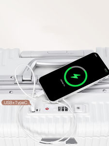 Nouvelle conception de valise de voyage de 18 pouces avec cadre en aluminium, compartiment pour ordinateur portable à ouverture frontale, valise d'affaires élégante en PC durable - Product Image 3