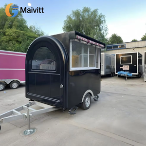 Mobiele Voedselsnackproductie Fastfoodkar-Zwart Zonnescherm Model Mobiele Eetkar - Product Image 1