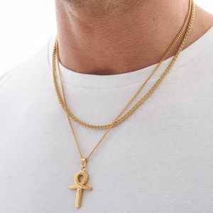 Collar de acero inoxidable chapado en oro de 18k, Gargantilla de coliflor estrellada, Estrella pequeña, cadena - Product Image 2