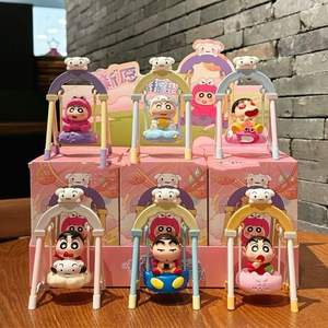 6 pièces/ensemble Figurines d'anime en PVC Capybara Saniro Butter Bear Crayon Shin-chan pour machine de jeu Gashapon, boîte à œufs à attraper, jouet de récompense - Product Image 2