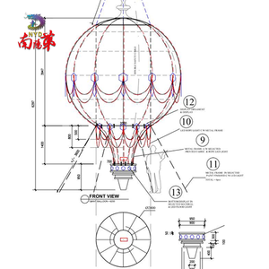 Decoración Navideña Gigante, Adorno de <span class=keywords><strong>Globo</strong></span> Aerostático <span class=keywords><strong>Dorado</strong></span> y Rojo de Lujo, Decoración Navideña Colgante 3D para Centro Comercial - Product Image 5