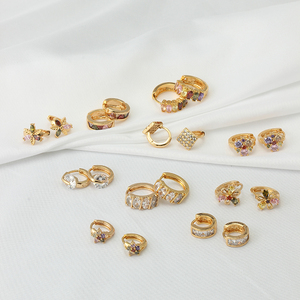 IPMIN Orecchini da Donna con Zirconia Placcati in Oro 22 Carati <span class=keywords><strong>Moda</strong></span> 2020 Earrubfs - Product Image 5