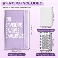 Défi des 100 enveloppes, carnet financier à feuilles mobiles A6 à rayures verticales, couleur macaron, personnalisable