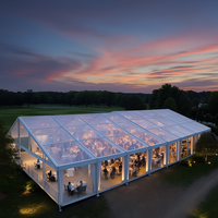 Tente à cadre en aluminium 30x50 Tente de fête de mariage en aluminium à dessus transparent en PVC imperméable de haute qualité