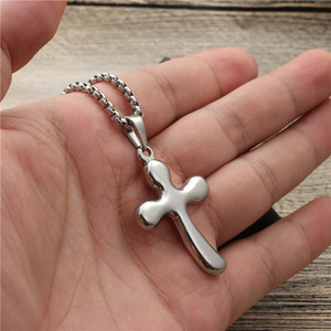 yunnique <b>Cross</b> Pendant Necklace Stainless Steel Fashionable Gold Unisex Gift Jewelry - Product Image 3
