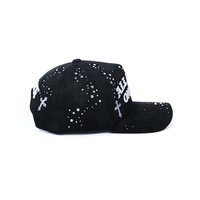 Casquette de baseball de luxe Deadpool noire ornée de strass étincelants, en stock, pour le streetwear et le quotidien, modèle BIG boss unisexe