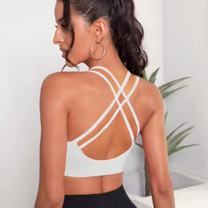 Reggiseno Sportivo da Donna Antiurto <span class=keywords><strong>Sexy</strong></span> con Schiena Scoperta Top Sportivo Traspirante per Fitness Corsa Palestra Canotta Senza Cuciture alla Moda Imbottita - Product Image 1