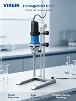 Homogénéisateur à dispersion rapide VIKERI D500, mélangeur de laboratoire à cisaillement élevé 29k tr/min, émulsifiant, préparation rapide d'échantillons, homogénéisation, OEM