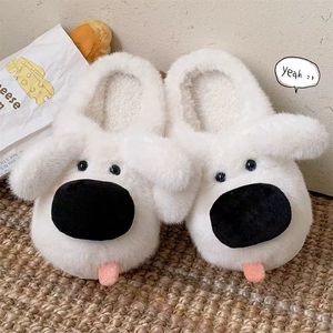 Nouveau mignon langue collant <span class=keywords><strong>chien</strong></span> pantoufles pour femmes anti-dérapant automne et hiver pantoufles poilues pour la maison <span class=keywords><strong>chaleur</strong></span> Couple Ins Style - Product Image 1