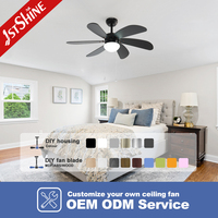 Ventilateur de plafond 1stshine au design classique avec éclairage, commande par chaîne, 3 vitesses et pales réversibles