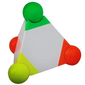 Bolígrafo resaltador promocional con forma de mini pirámide estacionaria novedosa con logotipo personalizado, 4 colores en 1 - Product Image 1