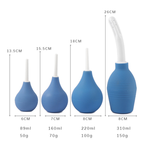 Seringue anale et vaginale unisexe en silicone bleu en forme de poire, nettoyeur rectal, 160 ml, jouet sexuel pour adultes, douche - Product Image 6