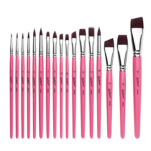 Xin Bowen profesional 17 piezas Lovely Pink Nylon Body Painting Brush Set acuarela <span class=keywords><strong>cara</strong></span> y pinceles de arte corporal - Product Image 2