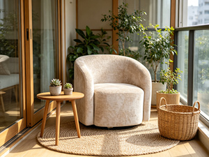Sillón Nórdico Crema, Sillón Individual de Lujo Ligero <span class=keywords><strong>para</strong></span> Espacios Pequeños - Product Image 1