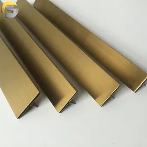 V0319 Good Quality Decorative Gold Stainless Steel T Shape Tile Trim HL For Villa Decoration
