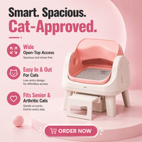 AutoScooper 12 Lite Bac à litière automatique pour chat, double mode, contrôle des odeurs, plastique écologique, entretien facile, vente en gros OEM