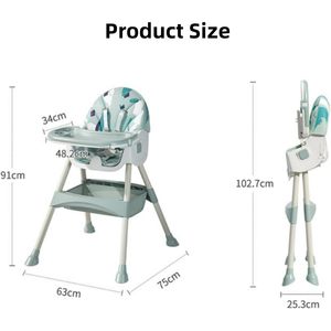 เก้าอี้ทานข้าวเด็กแบบพกพา SKY-TOUCH ปรับความสูงได้ เก้าอี้ทานข้าวสำหรับเด็กเล็ก เก้าอี้ทานข้าวทรงสูงตามหลักสรีรศาสตร์ พร้อมล้อ - Product Image 6