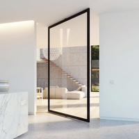 Porte pivotante en verre à rupture de pont thermique en alliage d'aluminium de qualité commerciale, isolation acoustique pour chambre à coucher, bureau, espace intérieur