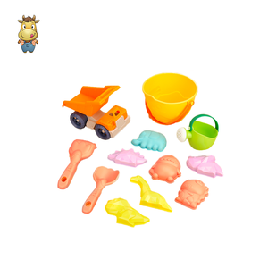 Ensemble de jouets de plage en PE souple pour enfants, 9 pièces, moules à sable animaux, arrosoir, pelle, sac filet, jouets d'été pour bac à sable extérieur - Product Image 1