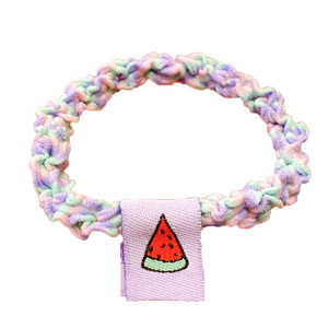 Coleteros de Tela Color Caramelo de Alta Elasticidad con Parche de Frutas, Coletero Casual para el Verano 2024 - Product Image 5