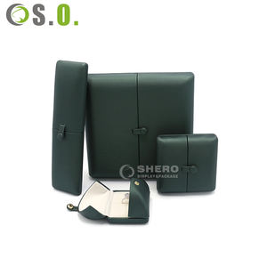 Venta al por Mayor, Juego de Cajas de Joyería de Doble Puerta, Caja de Embalaje de Joyería de Cuero PU para Collares y Anillos con Logotipo - Product Image 1