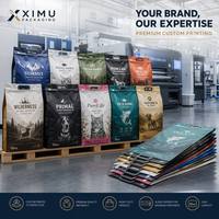 Bolsa de 10 kg a prueba de olores para alimento de mascotas con cremallera deslizante, asa y fuelle lateral, saco industrial de 20 lb, embalaje personalizado impreso para alimento de perro a granel