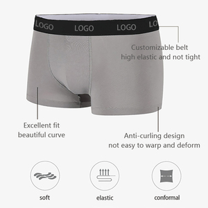 <strong>Men's</strong> Mid-Rise Disposable Breathable Anti-Bacterial Eco-Friendly Cotton Knitted Boxer <strong>Briefs</strong> With Logo On Waist - Product Image 3