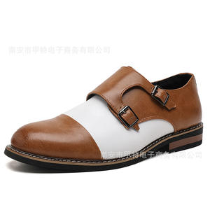 British Men's Waterproof Genuine Leather Closed Toe Shoes Oxford Handmade Wedding Formal Business Casual Anti-Slip <b>Buckle</b> <b>Straps</b> - Product Image 6