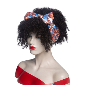 Aishili Vente en gros Écharpe Bandeau Turban Enveloppe Fibre Synthétique <span class=keywords><strong>Afro</strong></span> Crépus <span class=keywords><strong>Cheveux</strong></span> Bouclés Perruque Bandeau Perruque pour Femmes Noires - Product Image 5