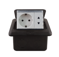 Boîtier de prise de sol escamotable en alliage d'aluminium pour l'Indonésie, 15A, avec ports RJ45, RJ11 et USB pour intérieur